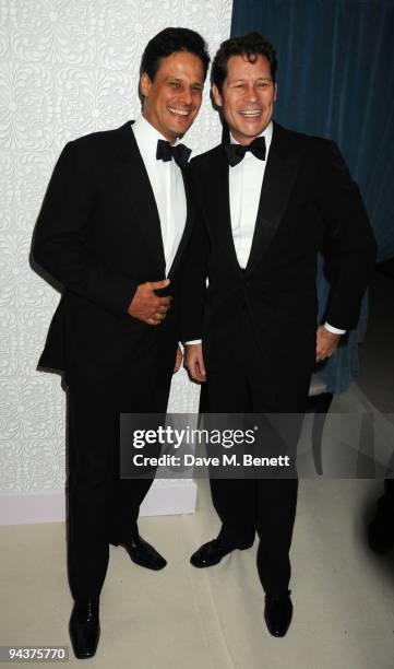 Arun Nayar and Arpad Busson attend the Grey Goose Character & Cocktails Winter Fundraiser Ball in aid of the Elton John AIDS Foundation, at the Grey...
