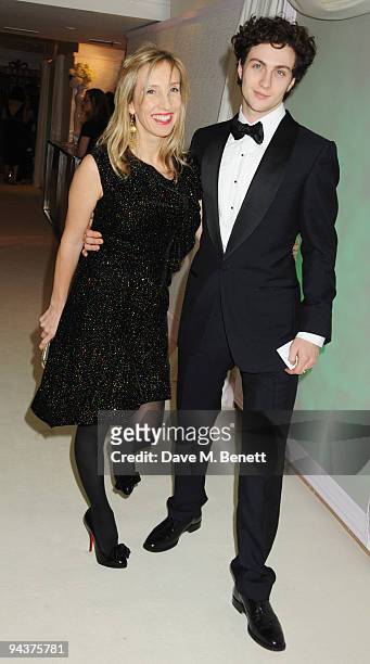 Sam Taylor-Wood and boyfriend Aaron Johnson attend the Grey Goose Character & Cocktails Winter Fundraiser Ball in aid of the Elton John AIDS...