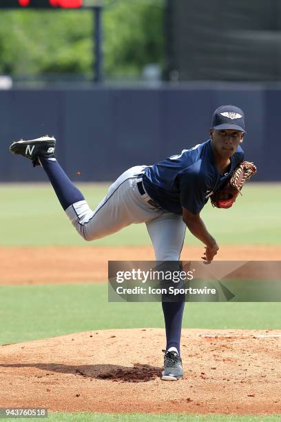 Anthony Castro of the Flying Tigers delivers a pitch to the plate during the Florida State League game between the Lakeland Flying Tigers and the...