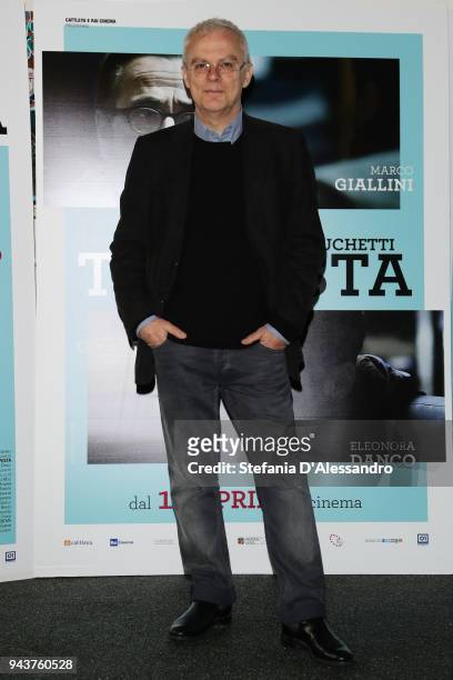 Director Daniele Luchetti attends 'Io Sono Tempesta' photocall on April 9, 2018 in Milan, Italy.