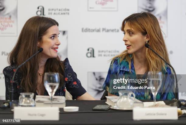 Actress and writer Leticia Dolera and actress and writer Nuria Gago attend the 'Quiereme Siempre' book presentation at Intercontinental hotel on...