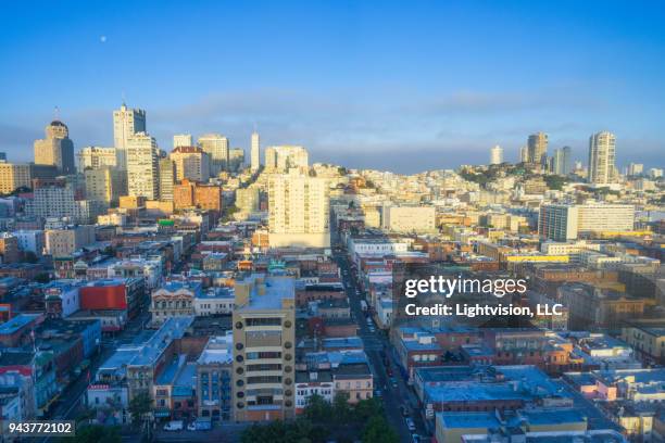 view of nob hill in san francisco, california - nob hill stock pictures, royalty-free photos & images