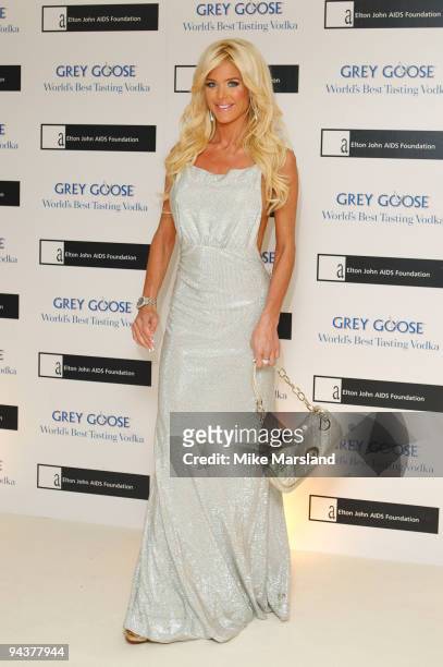 Victoria Silvstedt attends the Grey Goose Character & Cocktails winter fundraiser in aid of the Elton John AIDS Foundation at The Grosvenor House...