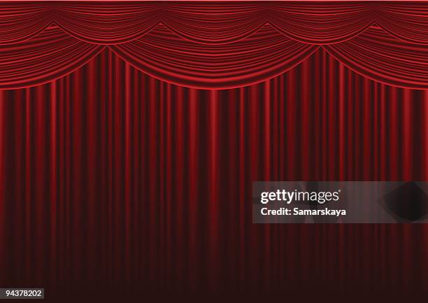 illustrazioni stock, clip art, cartoni animati e icone di tendenza di rosso сurtain - teatro lirico