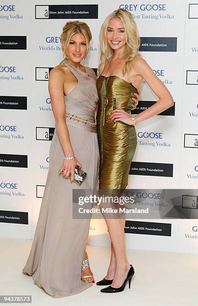 Hofit Golan and Noelle Reno attend the Grey Goose Character & Cocktails winter fundraiser in aid of the Elton John AIDS Foundation at The Grosvenor...