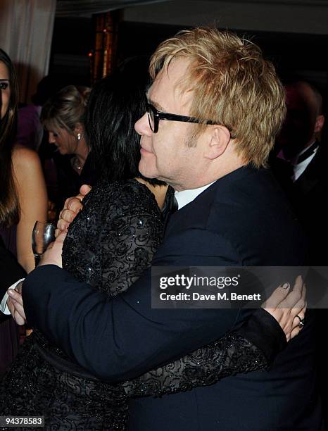 Lily Allen and Sir Elton John attend the Grey Goose Character & Cocktails Winter Fundraiser Ball in aid of the Elton John AIDS Foundation, at the...