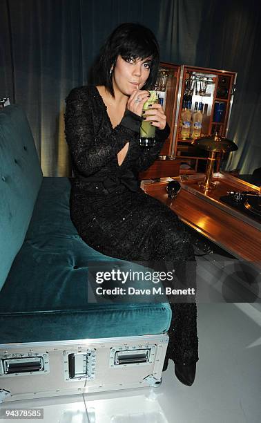Lily Allen attends the Grey Goose Character & Cocktails Winter Fundraiser Ball in aid of the Elton John AIDS Foundation, at the Grey Goose Hotel Du...