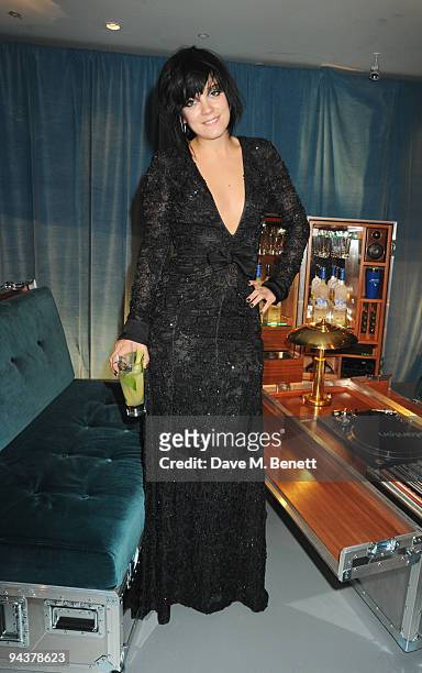 Lily Allen attends the Grey Goose Character & Cocktails Winter Fundraiser Ball in aid of the Elton John AIDS Foundation, at the Grey Goose Hotel Du...