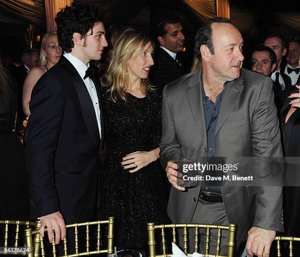 Aaron Johnson, Sam Taylor-Wood and Kevin Spacey attend the Grey Goose Character & Cocktails Winter Fundraiser Ball in aid of the Elton John AIDS...