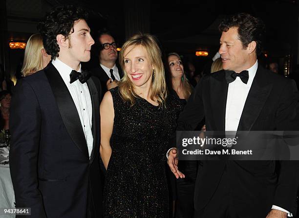 Aaron Johnson, Sam Taylor-Wood and Arpad Busson attend the Grey Goose Character & Cocktails Winter Fundraiser Ball in aid of the Elton John AIDS...