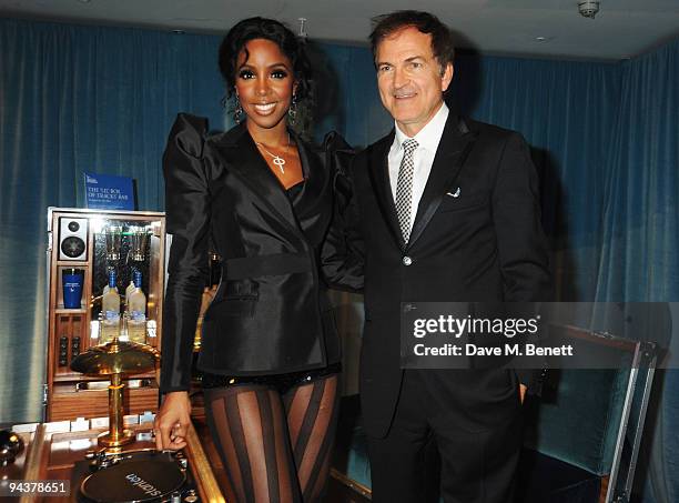 Kelly Rowland and Edward Walson attend the Grey Goose Character & Cocktails Winter Fundraiser Ball in aid of the Elton John AIDS Foundation, at the...