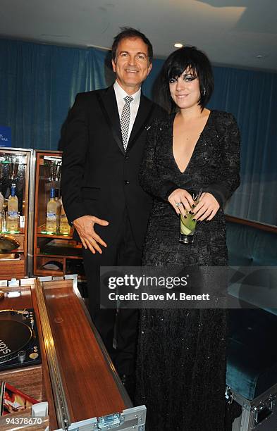 Edward Walson and Lily Allen attend the Grey Goose Character & Cocktails Winter Fundraiser Ball in aid of the Elton John AIDS Foundation, at the Grey...