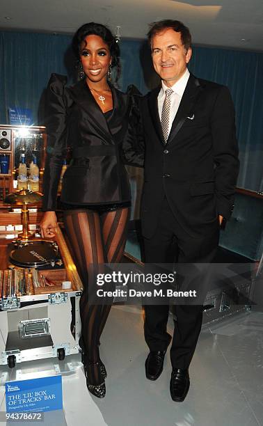Kelly Rowland and Edward Walson attend the Grey Goose Character & Cocktails Winter Fundraiser Ball in aid of the Elton John AIDS Foundation, at the...