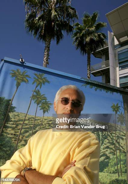 Television producer and writer Steven Bochco is photographed for Los Angeles Times on August 25, 2003 on the Fox Studios lot in Los Angeles,...