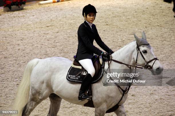 Charlotte Casiraghi rides and competes during the International Gucci Masters Competition - Day 3 at Paris Nord Villepinte on December 12, 2009 in...