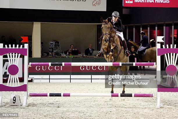 Martina Hingis rides and competes during the International Gucci Masters Competition - Day 3 at Paris Nord Villepinte on December 12, 2009 in Paris,...