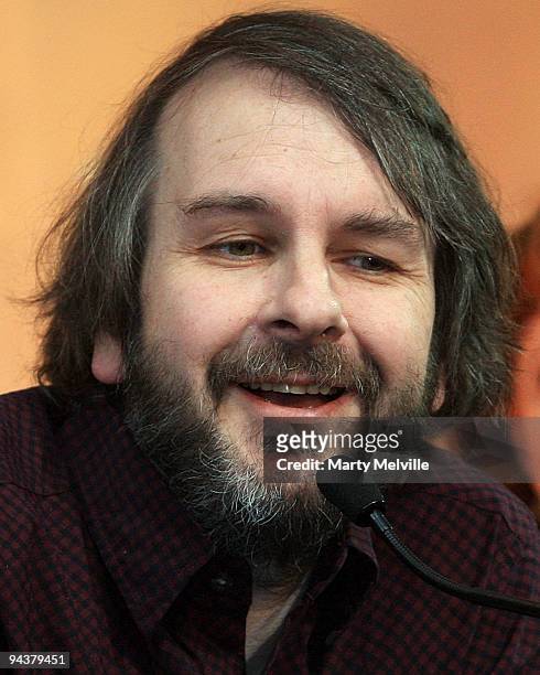 Director of the Lovely Bones Peter Jackson speaks to the media during the The Lovely Bones press conference at Intercontinental Hotel on December 14,...