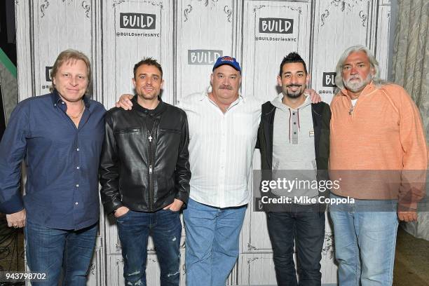 Sig Hansen, Jake Anderson, Keith Colburn, Josh Harris, and Wild Bill of "Deadliest Catch' visit Build Studio on April 9, 2018 in New York City.