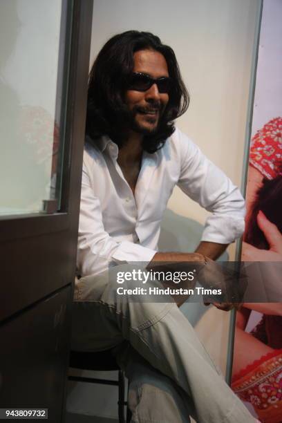 Model turned actor Milind Soman during the promotion of his film 'Bhram' at a Gitanjali showroom, in New Delhi.