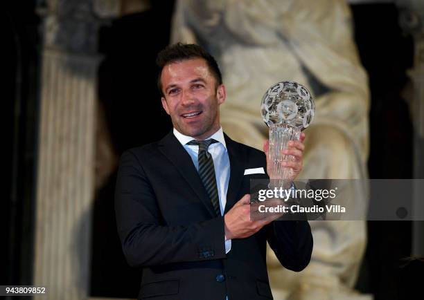 Alessandro Del Piero poses for a photo during an Italian Football Federation Hall Of Fame event on April 9, 2018 in Florence, Italy.