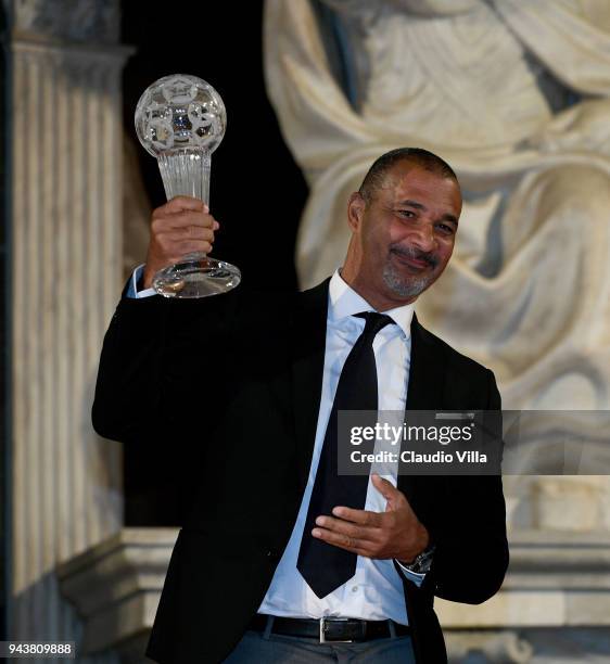 Ruud Gullit poses for a photo during an Italian Football Federation Hall Of Fame event on April 9, 2018 in Florence, Italy.