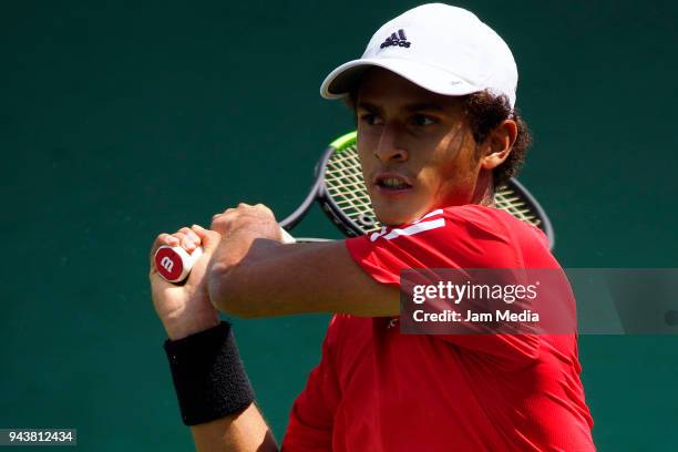 Juan Pablo Varillas of Peru during day two of the Davis Cup second round series between Mexico and Peru as part of the Group II of the American Zone...