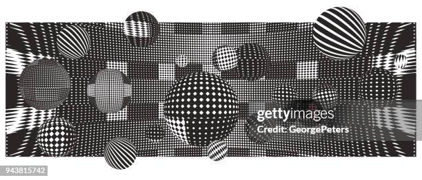 halftone pattern abstract background - op art stock illustrations