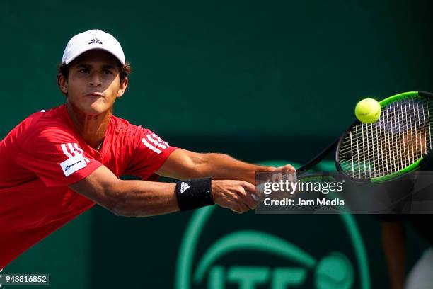 Juan Pablo Varillas of Peru during day two of the Davis Cup second round series between Mexico and Peru as part of the Group II of the American Zone...