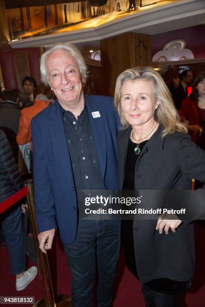 Bruno Blanckaert and his wife Berangere attend Robert Charlebois Performs for 50th years of Songs at Le Grand Rex on April 7, 2018 in Paris, France.