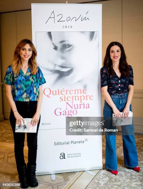 Actresses Nuria Gago and Leticia Dolera attend 'Quiereme Siempre' book presentation as 'Azorin De Novela' Award Winner on April 9, 2018 in Madrid,...