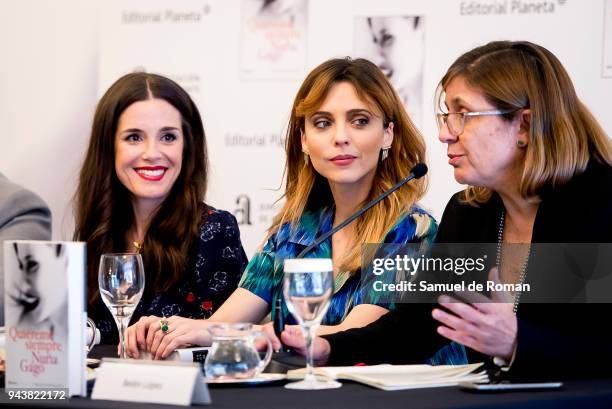 Actresses Nuria Gago and Leticia Dolera attend 'Quiereme Siempre' book presentation as 'Azorin De Novela' Award Winner on April 9, 2018 in Madrid,...