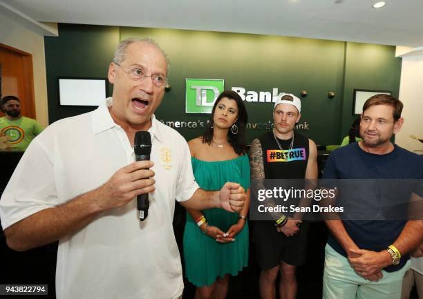 Dan Gelber , Mayor of the City of Miami Beach, speaks during the VIP brunch at TD Bank during the 10th Annual Miami Beach Gay Pride celebration at...