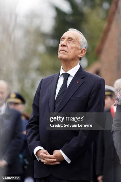 Portuguese President Marcelo Rebelo de Sousa attends remembrance ceremony in tribute to the Portuguese soldiers died in the battle of la Lys a...