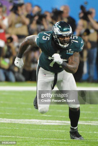 Vinny Curry of the Philadelphia Eagles in action against the New England Patriots during Super Bowl LII at U.S. Bank Stadium on February 4, 2018 in...