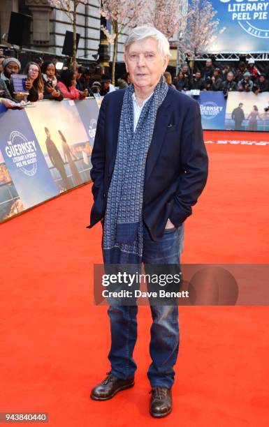 Sir Tom Courtenay attends the World Premiere of "The Guernsey Literary And Potato Peel Pie Society" at The Curzon Mayfair on April 9, 2018 in London,...