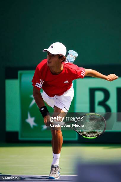 Juan Pablo Varillas of Peru during day two of the Davis Cup second round series between Mexico and Peru as part of the Group II of the American Zone...