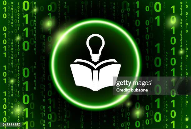 reading idea binary code vector pattern background - binary code lightbulb stock illustrations