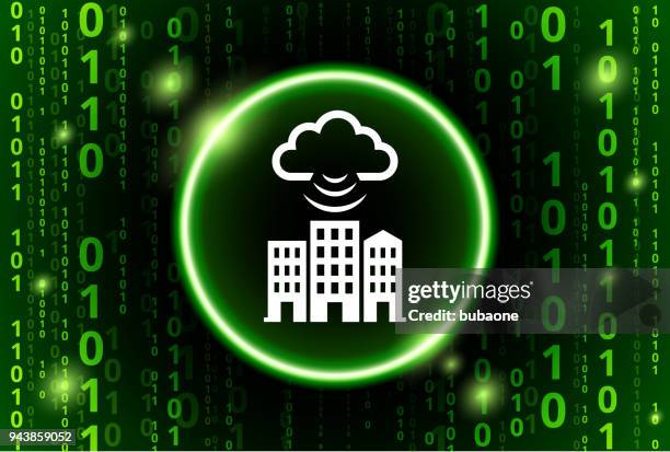 building cloud computing binary code vector pattern background - binary code building stock illustrations