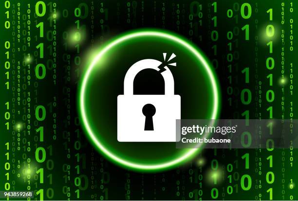 clipped lock binary code vector pattern background - 3d illustration rendering of binary code pattern stock illustrations