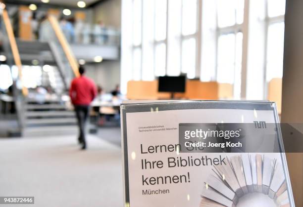 Student walks through the Branch Library Main Campus faculty at the Technical University of Munich on April 9, 2018 in Munich, Germany. The...