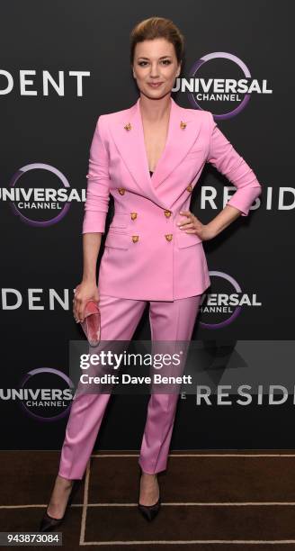 Emily VanCamp attends the screening of The Resident premiering on Universal Channel, Tuesday 10th April at 9pm with Matt Czuchry at Rosewood Hotel on...