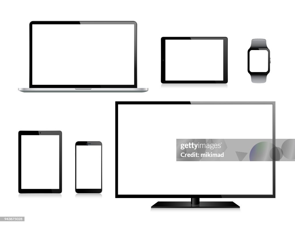 Tablet, Mobile Phone, Laptop, TV and Smart Watch