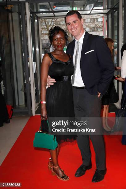 Joyce Hermlin and Andrej Hermlin attend the Victress Awards gala on April 9, 2018 in Berlin, Germany.