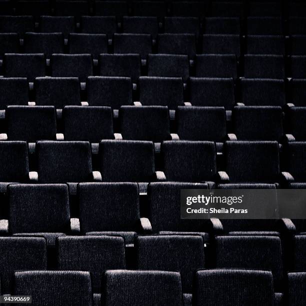 empty chairs in a deserted auditorium - samlingssal bildbanksfoton och bilder