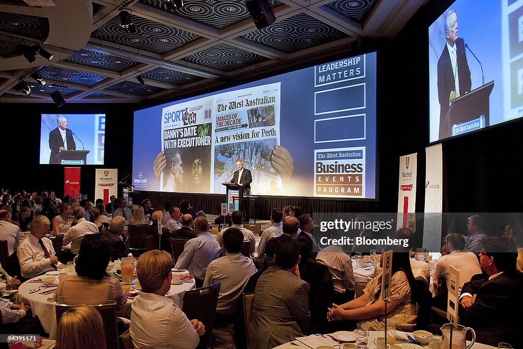 Woolworths Ltd. CEO Michael Luscombe Speaks At Business Breakfast