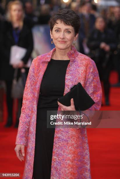 Annie Barrows attends 'The Guernsey Literary And Potato Peel Pie Society' World Premiere at The Curzon Mayfair on April 9, 2018 in London, England.