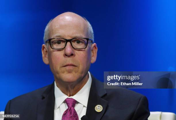 Chairman of the House Energy and Commerce Committee U.S. Rep. Greg Walden speaks during the 2018 NAB Show opening at the Las Vegas Convention Center...