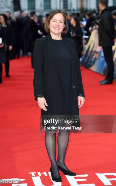 Paula Mazur attends 'The Guernsey Literary And Potato Peel Pie Society' World Premiere at The Curzon Mayfair on April 9, 2018 in London, England.