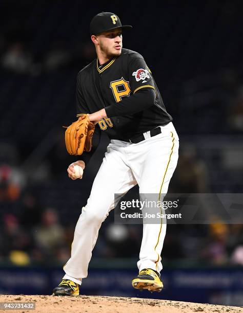 Dovydas Neverauskas of the Pittsburgh Pirates pitches during the game against the Cincinnati Reds at PNC Park on April 7, 2018 in Pittsburgh,...