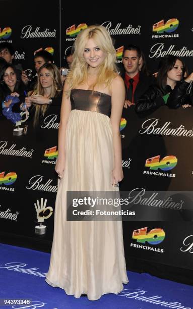 Pixie Lott arrives at the ''40 Principales'' Awards at the Palacio de Deportes on December 11, 2009 in Madrid, Spain.